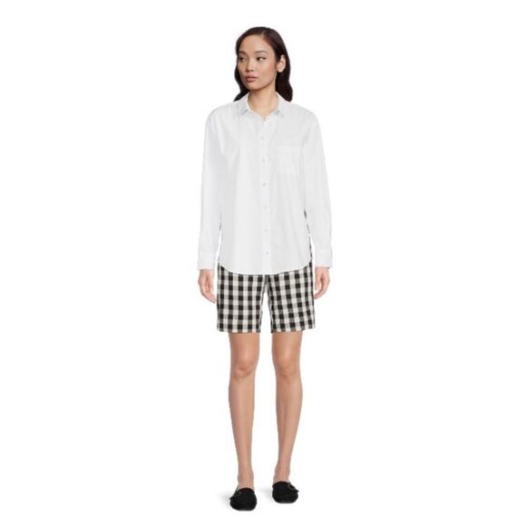 🖤🩵 WOMEN'S Pull-On Bermuda Comfy Shorts Gingham Check & Sky Blue 2-Pack Size L - Picture 11 of 12